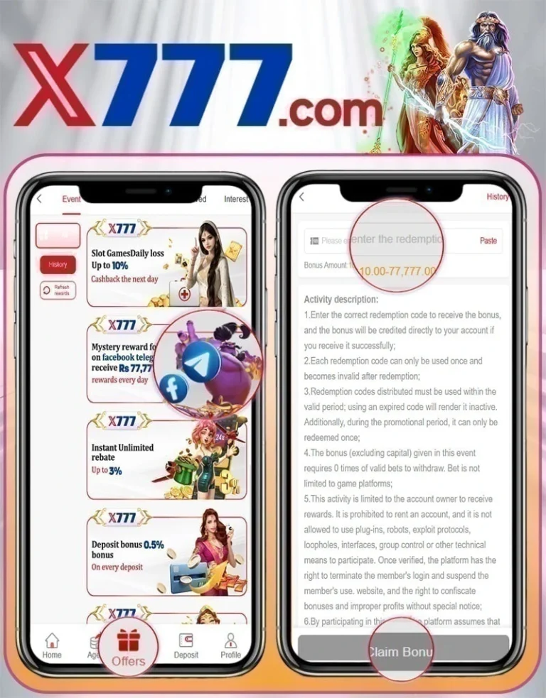 X777 Redemption Code 1 October